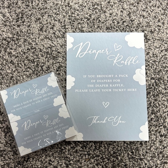 Cloud-Themed Diaper Raffle Cards - Picture 1 of 1